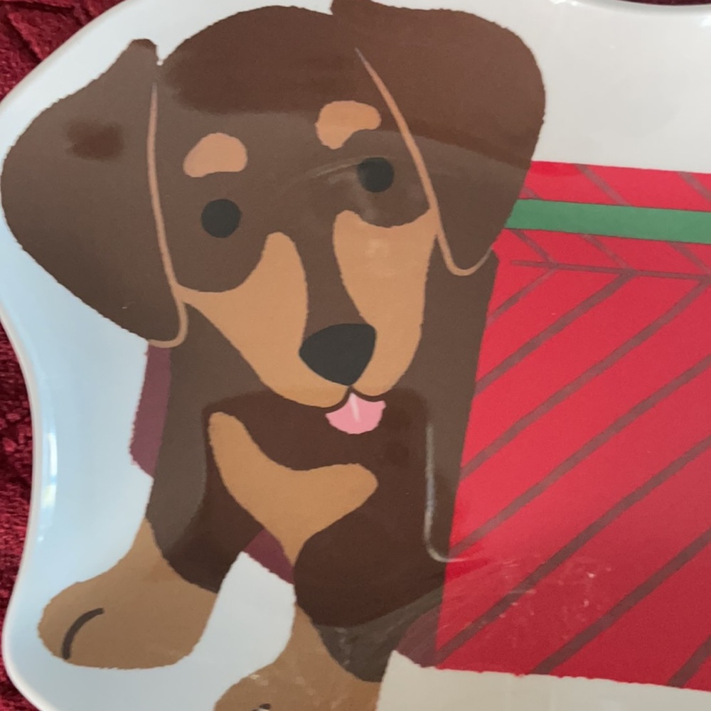 Saint Nicolas Square Merry Merry dachshund tray - Picture 5 of 6